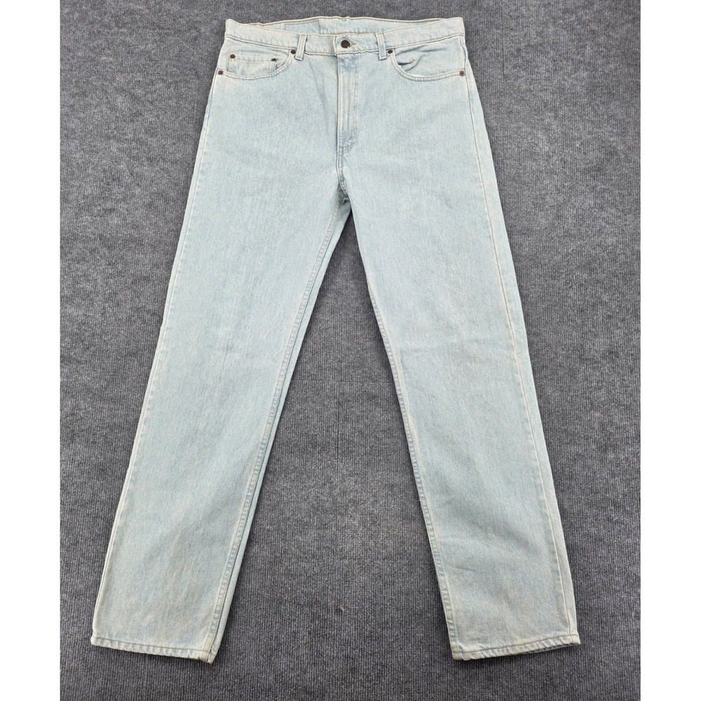 Vintage Levis 505 Light Wash Jeans 38x34 Made in USA Blank Tab 90s Straight Leg